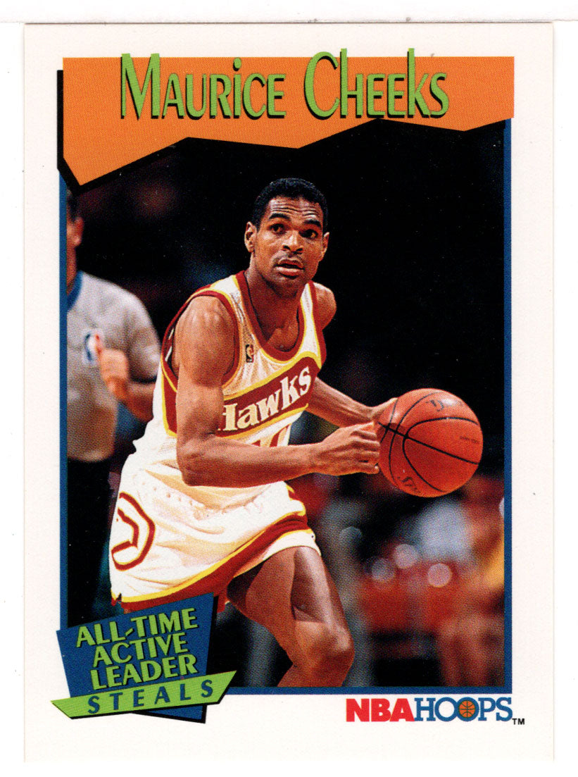 Maurice Cheeks - Atlanta Hawks - All Time Active Leaders (NBA Basketball Card) 1991-92 Hoops # 533 Mint
