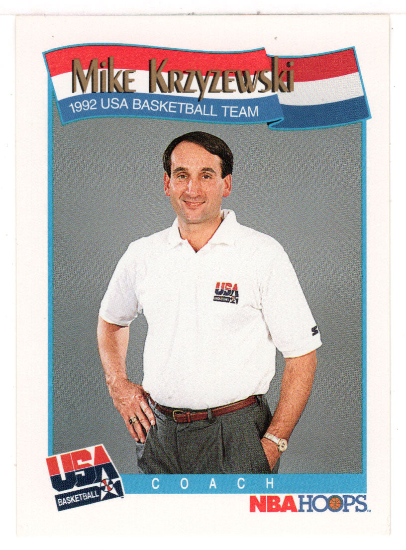 Mike Krzyzewski RC - Team USA Coach (NBA Basketball Card) 1991-92 Hoops # 588 Mint