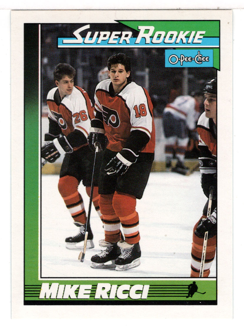 Mike Ricci - Philadelphia Flyers - Super Rookie (NHL Hockey Card) 1991-92 O-Pee-Chee # 13 Mint