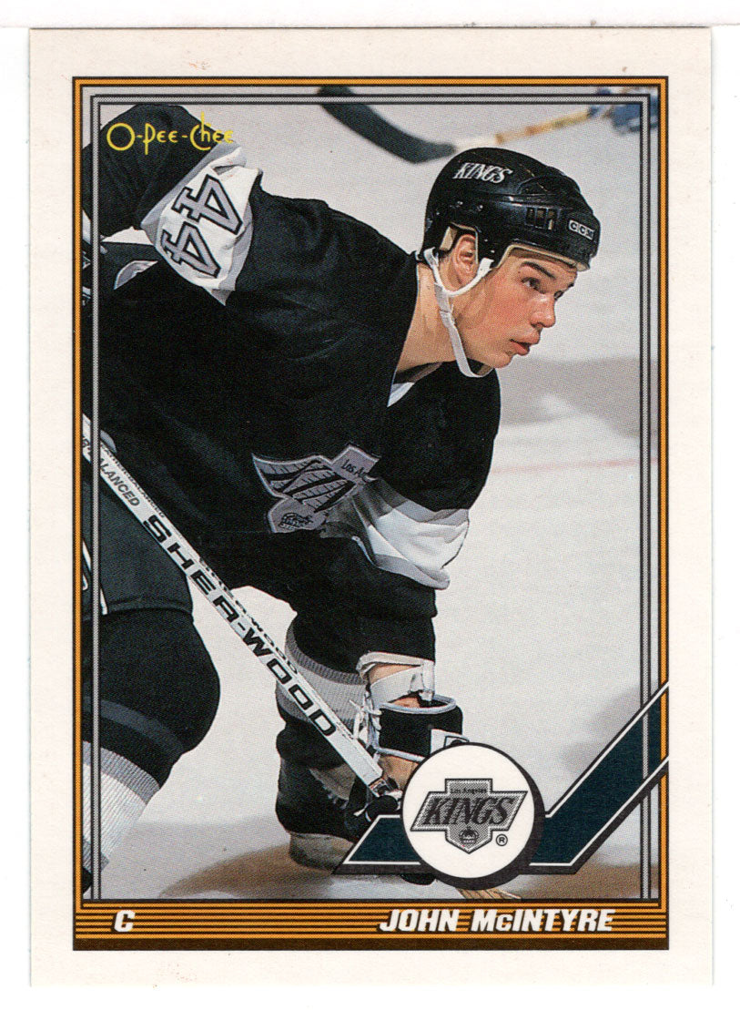John McIntyre - Los Angeles Kings (NHL Hockey Card) 1991-92 O-Pee-Chee # 37 Mint