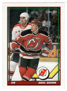 Doug Brown - New Jersey Devils (NHL Hockey Card) 1991-92 O-Pee-Chee # 42 Mint