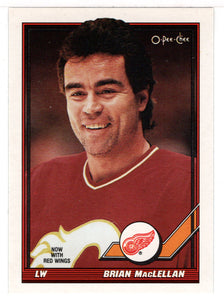 Brian MacLellan - Detroit Red Wings (NHL Hockey Card) 1991-92 O-Pee-Chee # 50 Mint