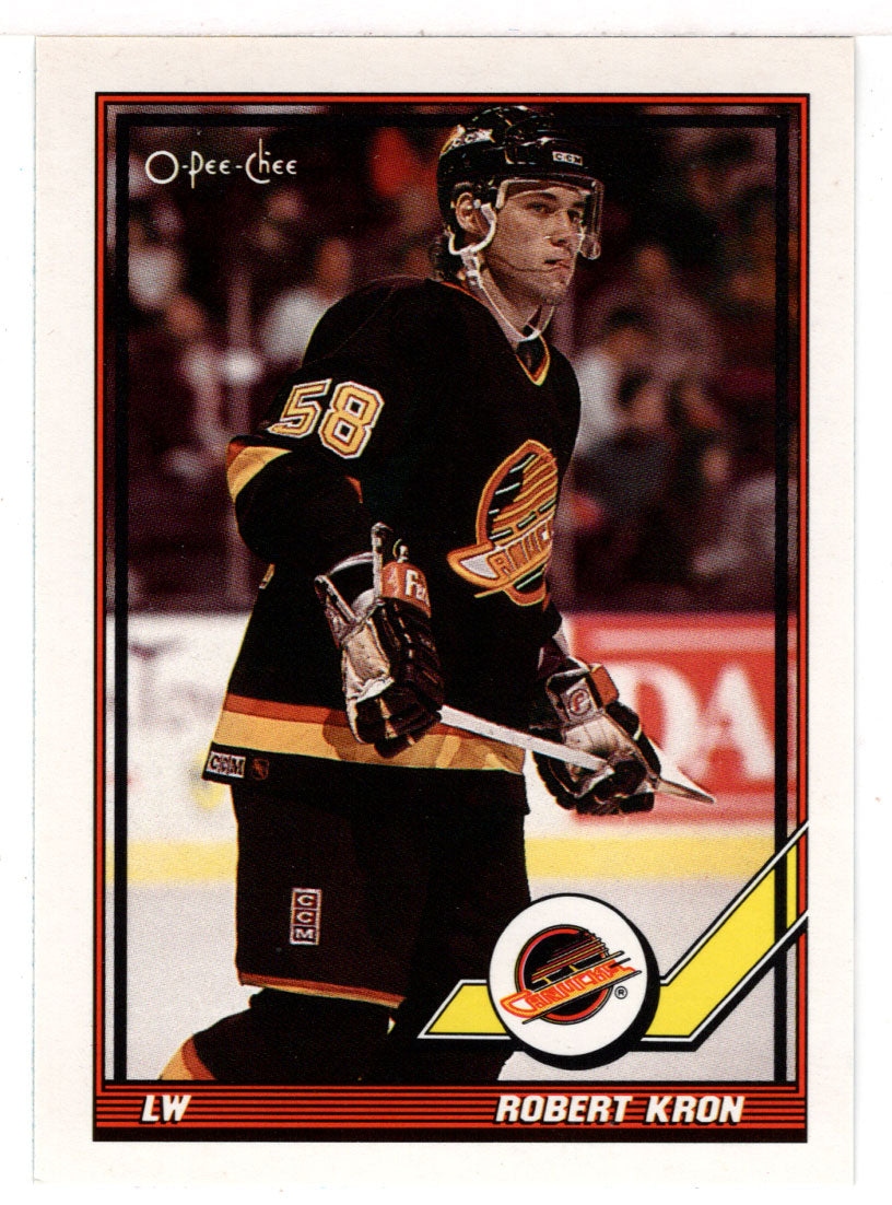 Robert Kron - Vancouver Canucks (NHL Hockey Card) 1991-92 O-Pee-Chee # 52 Mint