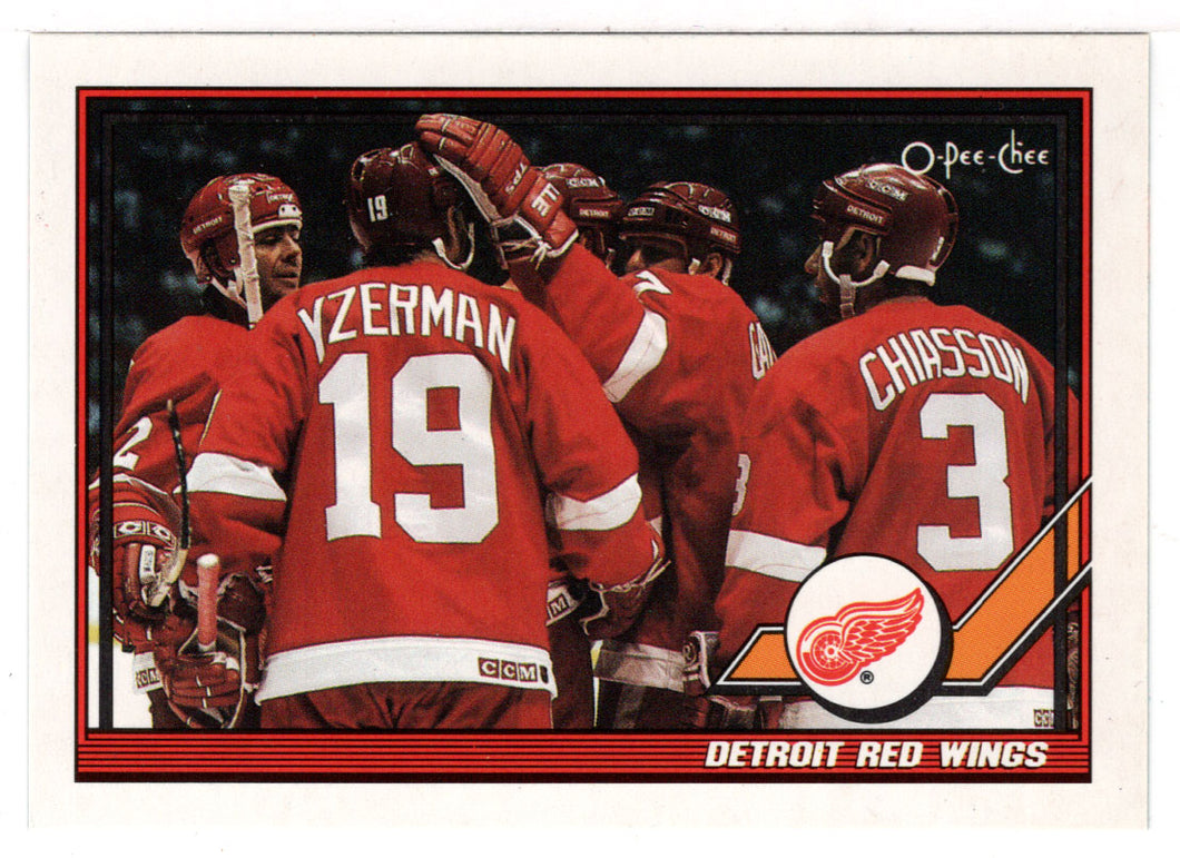 Detroit Red Wings Team Card (NHL Hockey Card) 1991-92 O-Pee-Chee # 60 Mint