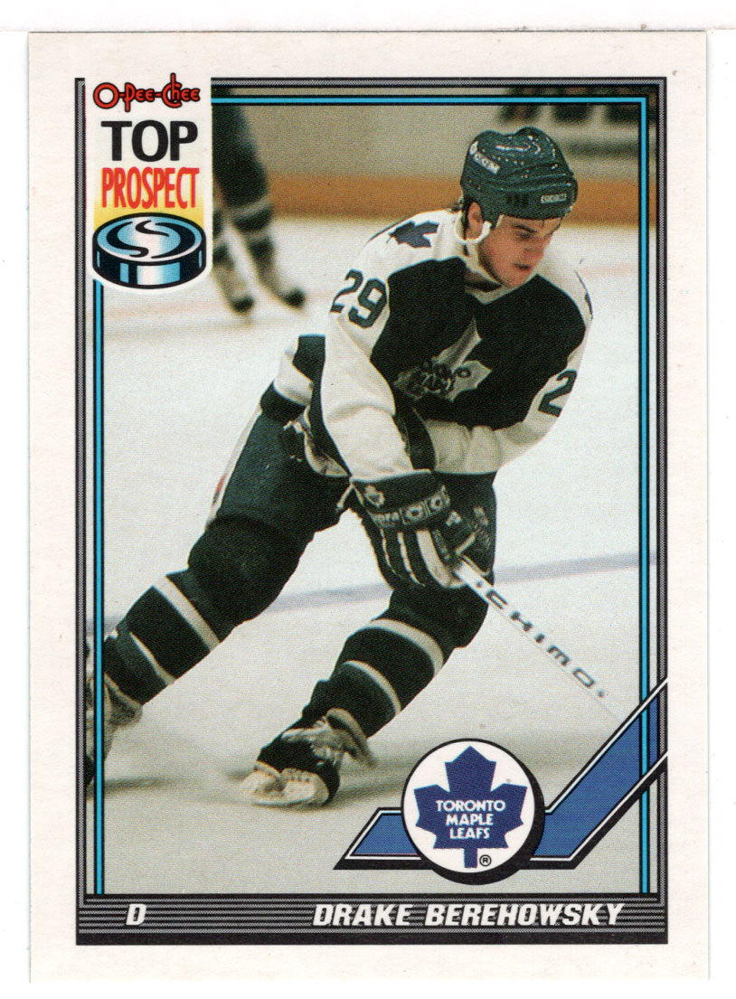 Drake Berehowsky - Toronto Maple Leafs - Top Prospect (NHL Hockey Card) 1991-92 O-Pee-Chee # 70 Mint