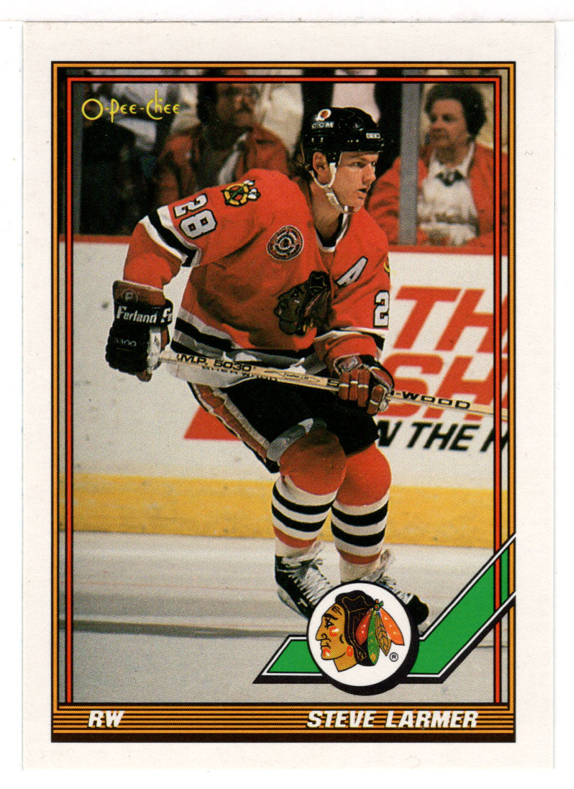 Steve Larmer - Chicago Blackhawks (NHL Hockey Card) 1991-92 O-Pee-Chee # 75 Mint