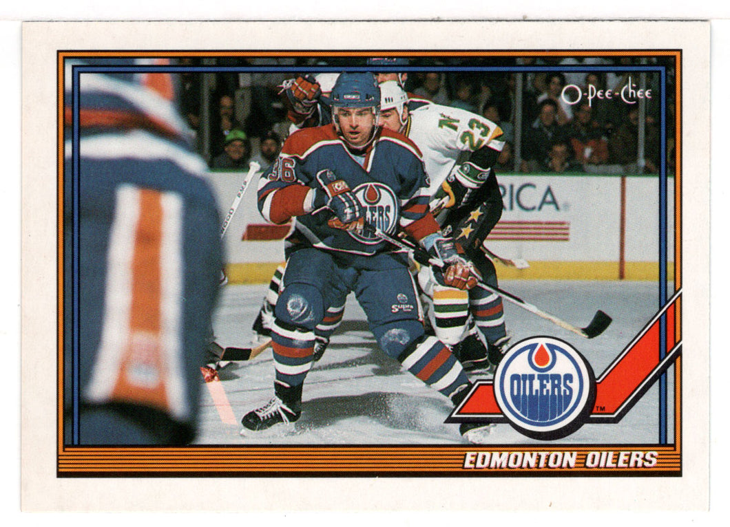 Edmonton Oilers Team Card (NHL Hockey Card) 1991-92 O-Pee-Chee # 103 Mint