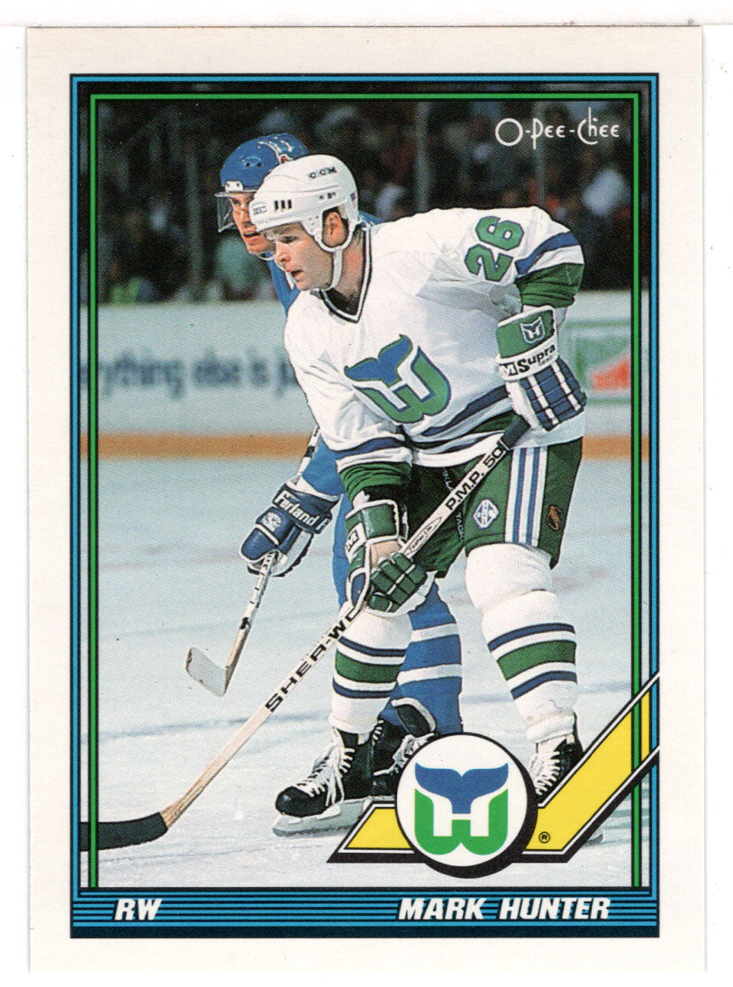 Mark Hunter - Hartford Whalers (NHL Hockey Card) 1991-92 O-Pee-Chee # 109 Mint
