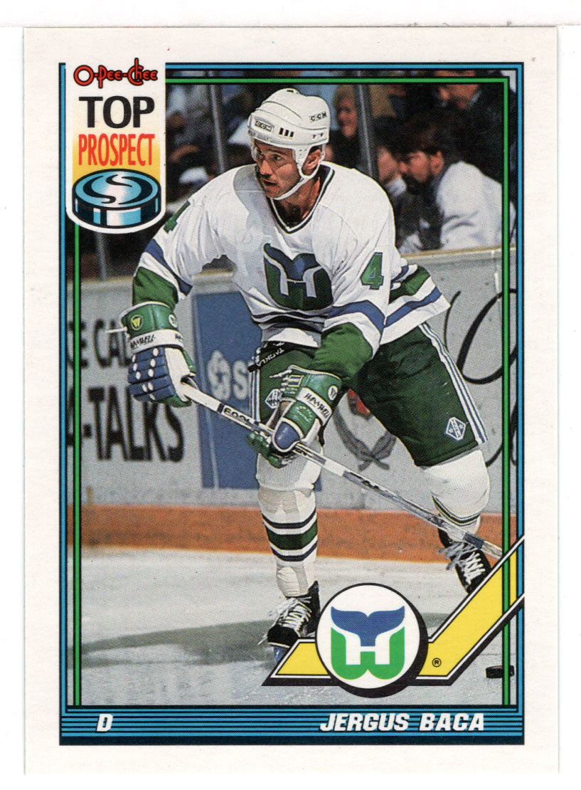 Jergus Baca - Hartford Whalers - Top Prospect (NHL Hockey Card) 1991-92 O-Pee-Chee # 131 Mint