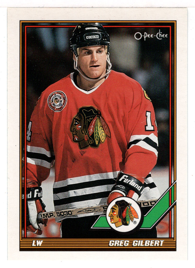 Greg Gilbert - Chicago Blackhawks (NHL Hockey Card) 1991-92 O-Pee-Chee # 149 Mint