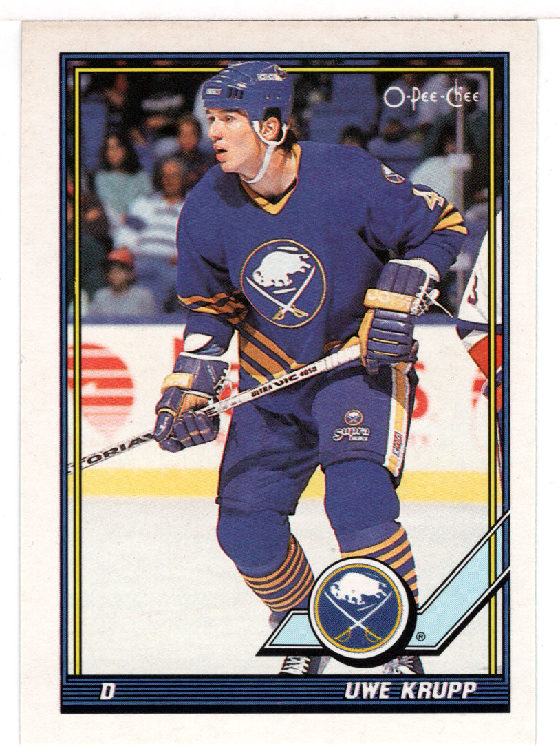 Uwe Krupp - Buffalo Sabres (NHL Hockey Card) 1991-92 O-Pee-Chee # 155 Mint