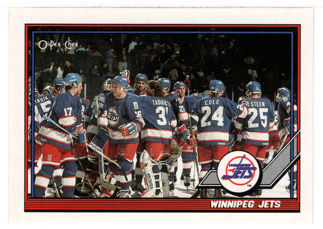 Winnipeg Jets Team Card (NHL Hockey Card) 1991-92 O-Pee-Chee # 158 Mint
