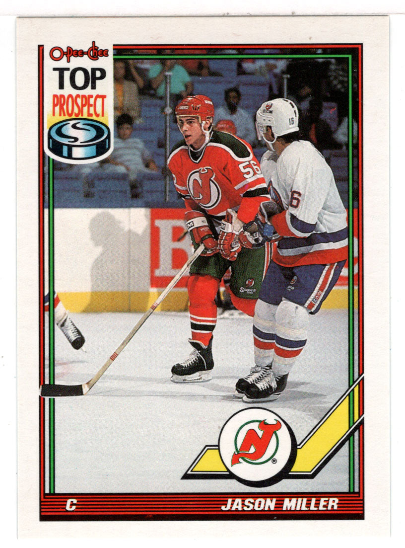 Jason Miller - New Jersey Devils - Top Prospect (NHL Hockey Card) 1991-92 O-Pee-Chee # 163 Mint