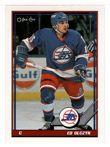 Ed Olczyk - Winnipeg Jets (NHL Hockey Card) 1991-92 O-Pee-Chee # 182 Mint