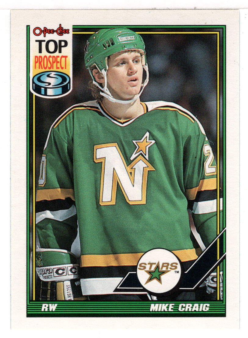 Mike Craig - Minnesota North Stars - Top Prospect (NHL Hockey Card) 1991-92 O-Pee-Chee # 187 Mint