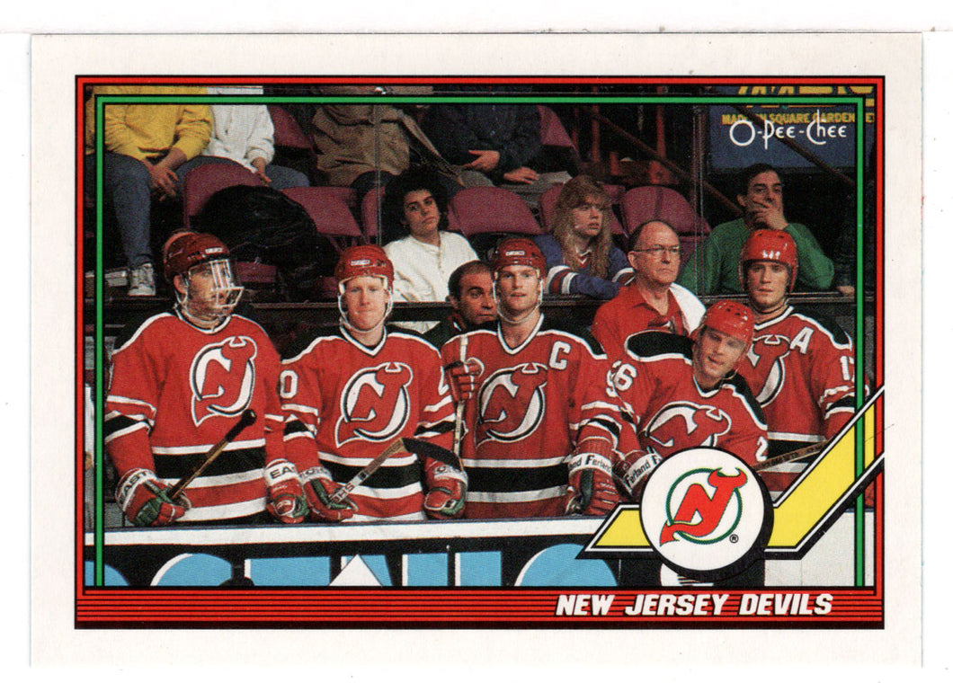 New Jersey Devils Team Card (NHL Hockey Card) 1991-92 O-Pee-Chee # 191 Mint