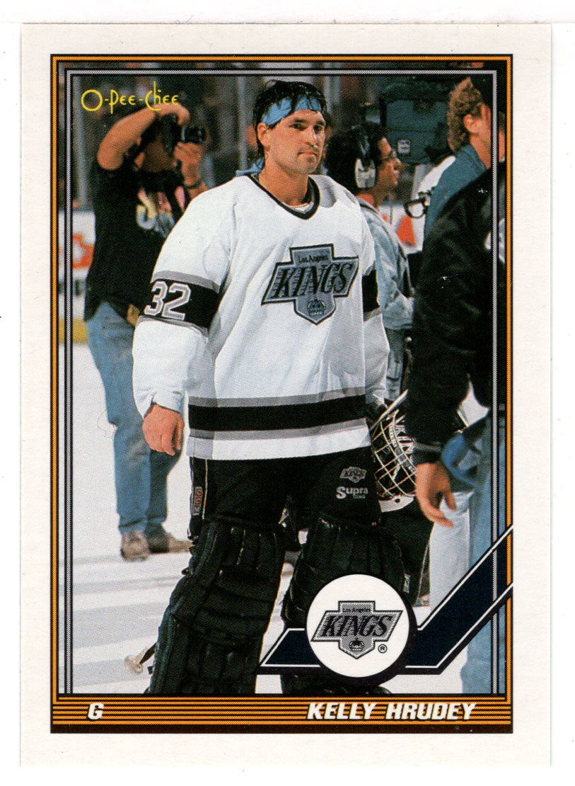 Kelly Hrudey - Los Angeles Kings (NHL Hockey Card) 1991-92 O-Pee-Chee # 195 Mint
