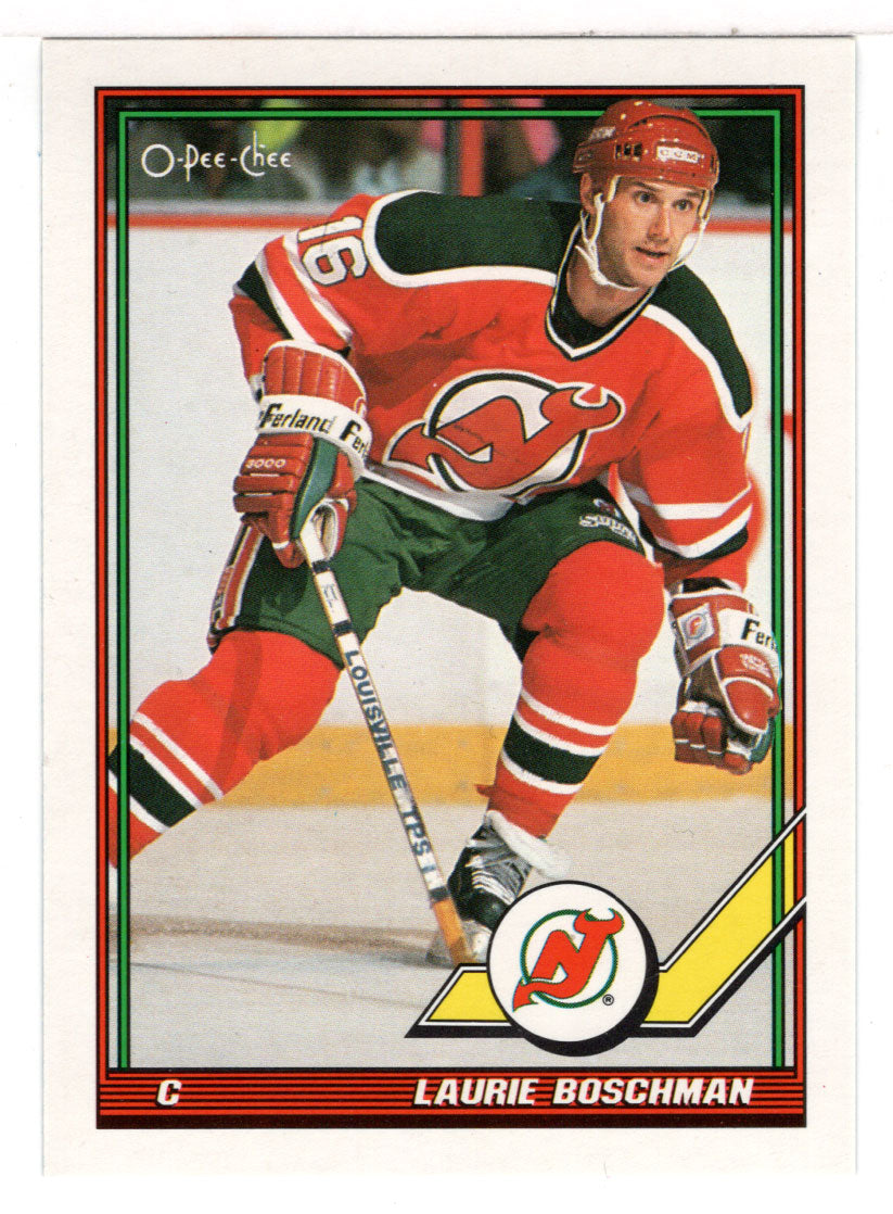 Laurie Boschman - New Jersey Devils (NHL Hockey Card) 1991-92 O-Pee-Chee # 202 Mint