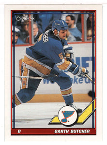 Garth Butcher - St. Louis Blues (NHL Hockey Card) 1991-92 O-Pee-Chee # 204 Mint