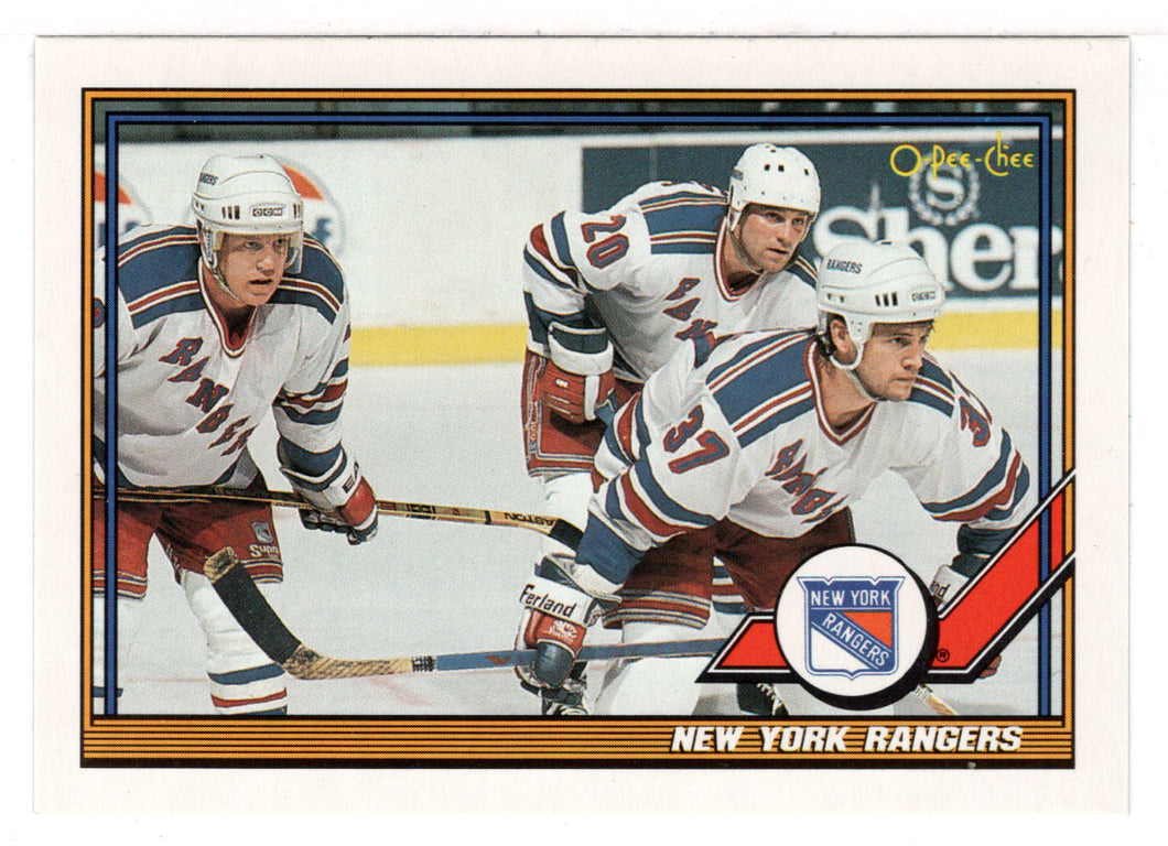 New York Rangers Team Card (NHL Hockey Card) 1991-92 O-Pee-Chee # 215 Mint