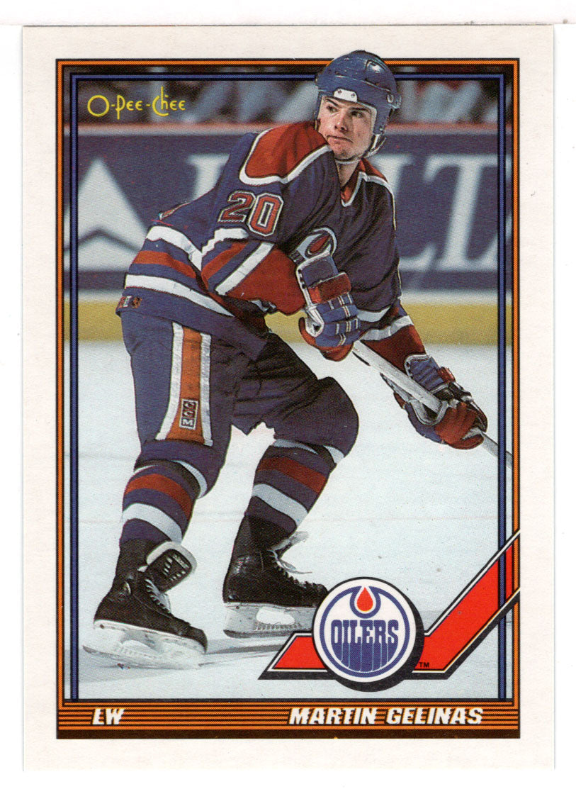 Martin Gelinas - Edmonton Oilers (NHL Hockey Card) 1991-92 O-Pee-Chee # 244 Mint