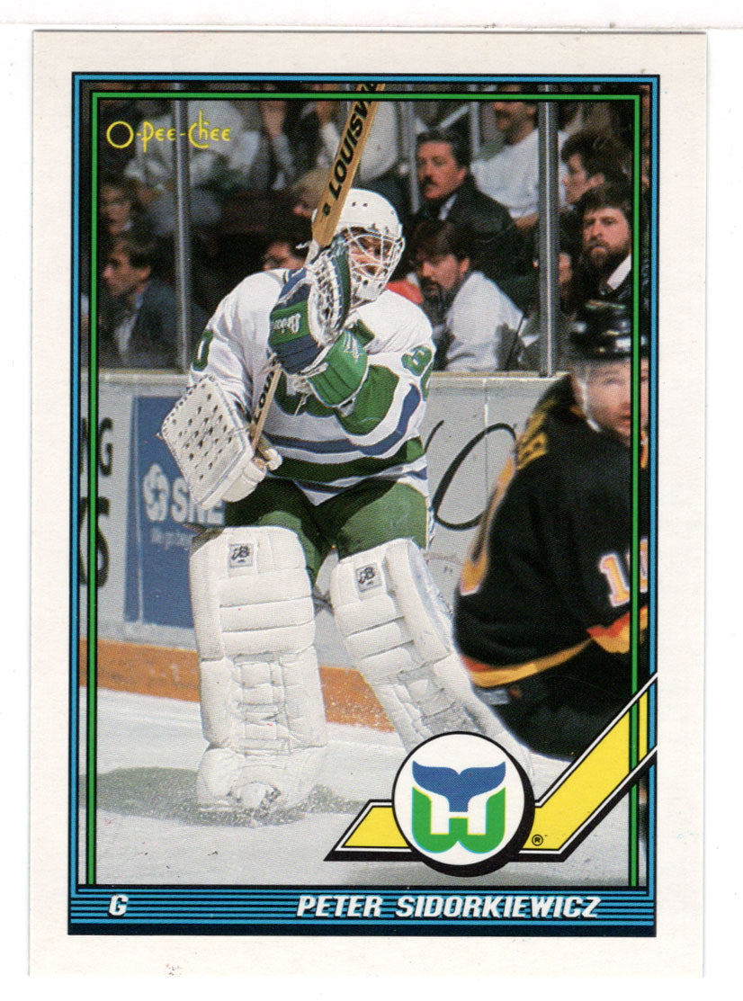 Peter Sidorkiewicz - Hartford Whalers (NHL Hockey Card) 1991-92 O-Pee-Chee # 296 Mint