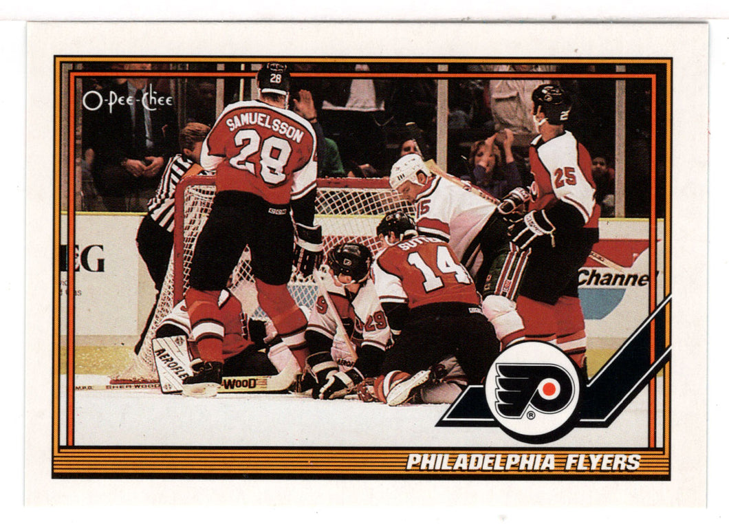 Philadelphia Flyers Team Card (NHL Hockey Card) 1991-92 O-Pee-Chee # 329 Mint