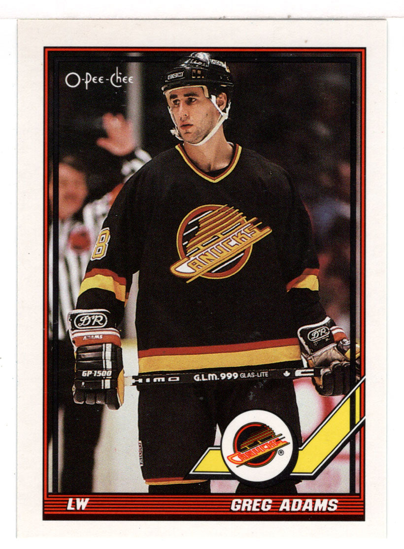 Greg Adams - Vancouver Canucks (NHL Hockey Card) 1991-92 O-Pee-Chee # 340 Mint