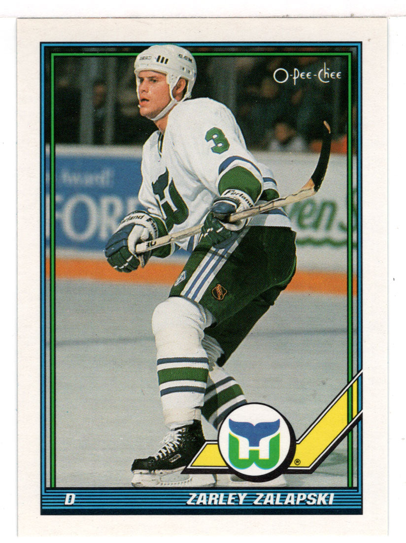Zarley Zalapski - Hartford Whalers (NHL Hockey Card) 1991-92 O-Pee-Chee # 344 Mint
