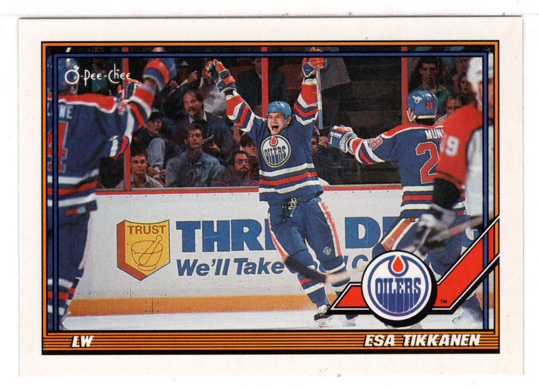 Esa Tikkanen - Edmonton Oilers (NHL Hockey Card) 1991-92 O-Pee-Chee # 378 Mint