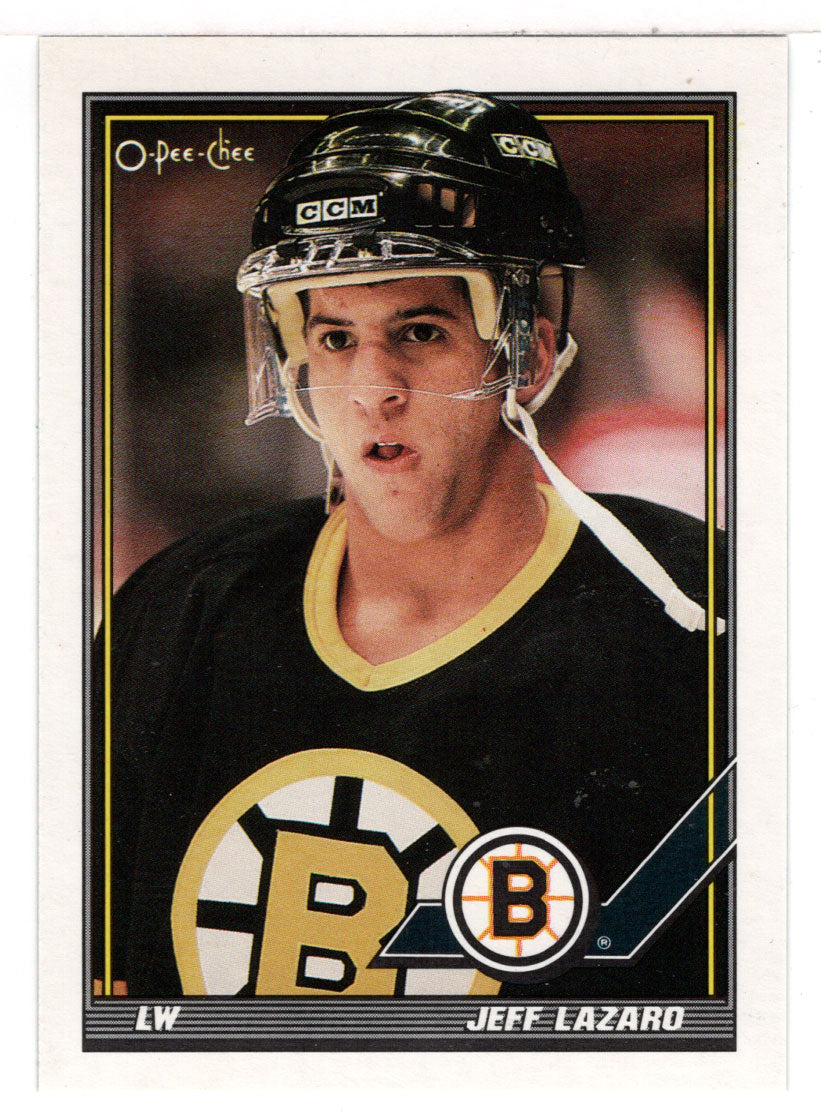 Jeff Lazaro - Boston Bruins (NHL Hockey Card) 1991-92 O-Pee-Chee # 380 Mint