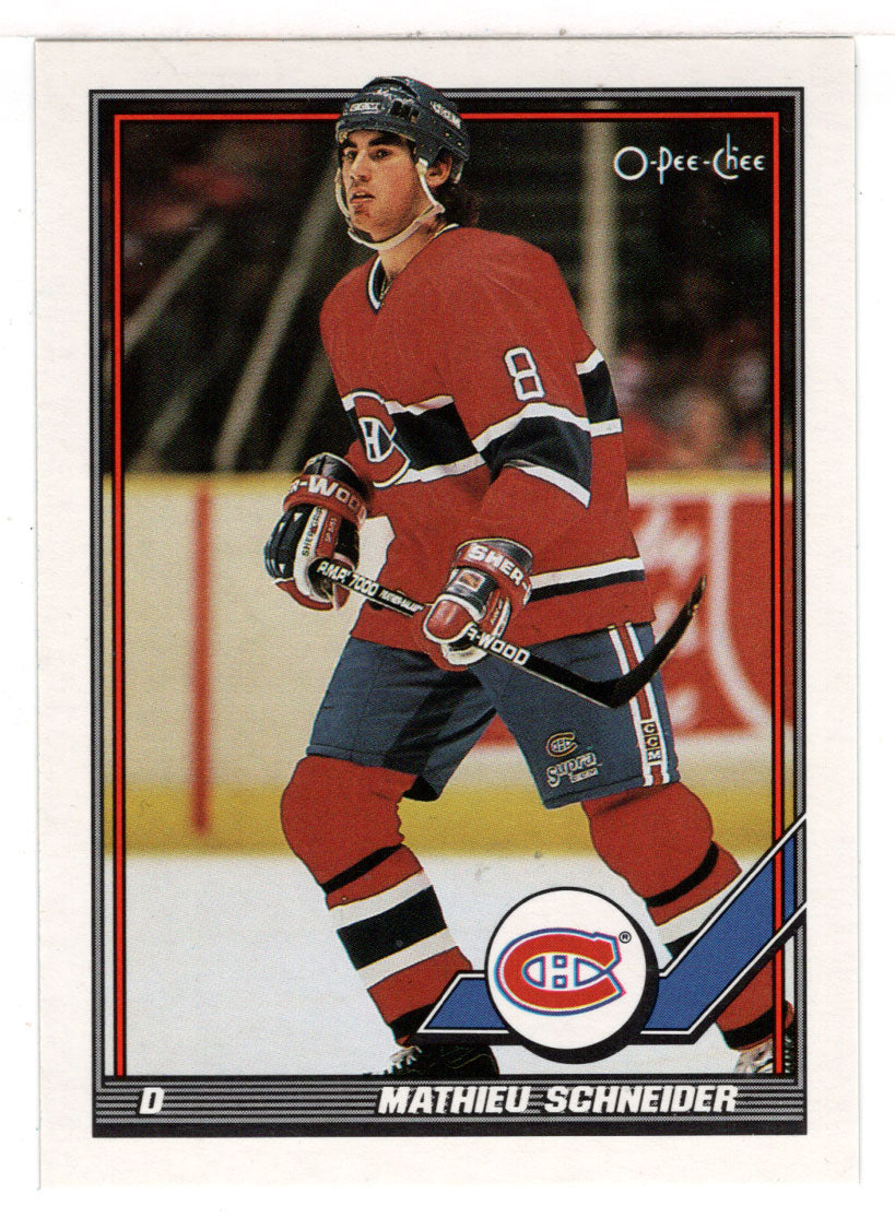 Mathieu Schneider - Montreal Canadiens (NHL Hockey Card) 1991-92 O-Pee-Chee # 392 Mint