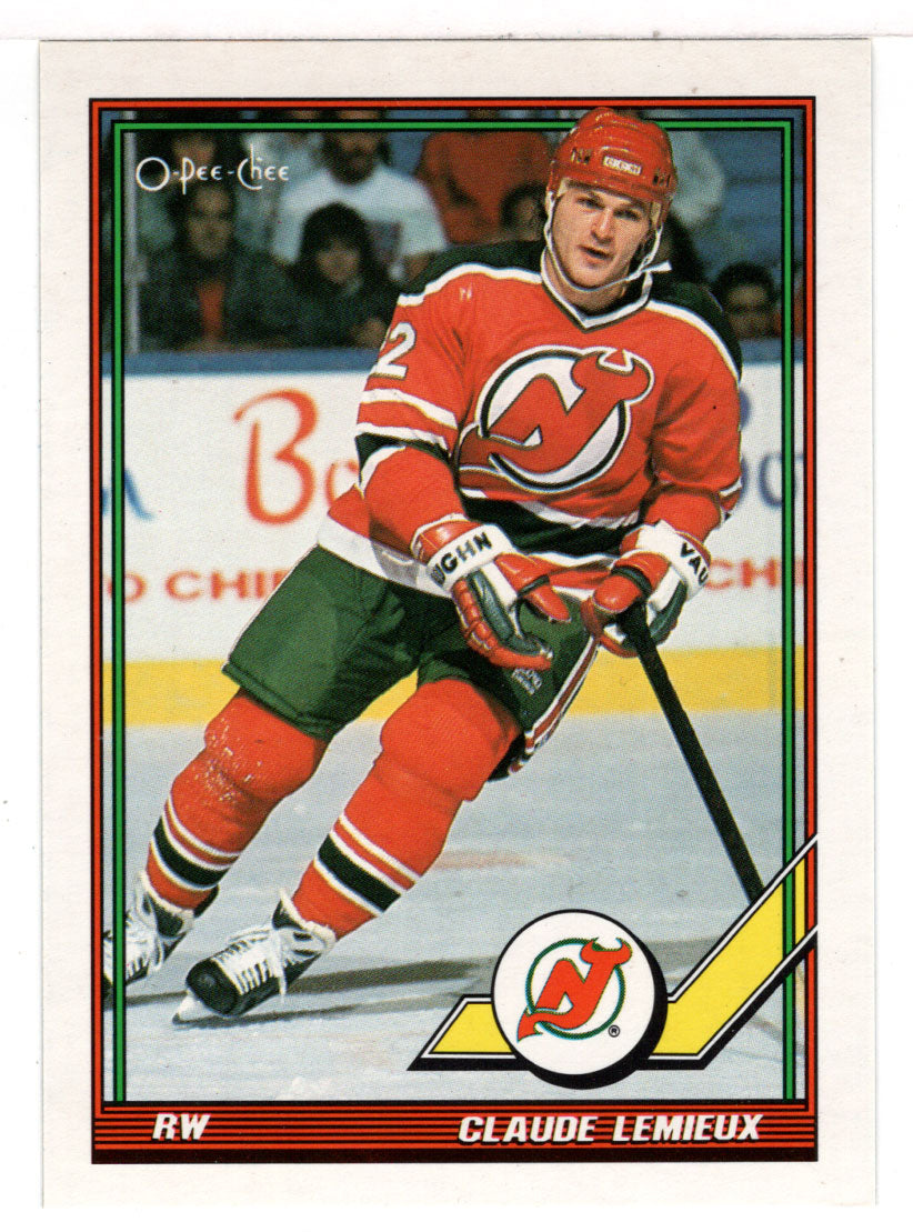 Claude Lemieux - New Jersey Devils (NHL Hockey Card) 1991-92 O-Pee-Chee # 394 Mint