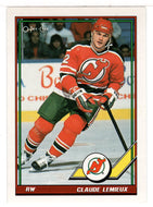Claude Lemieux - New Jersey Devils (NHL Hockey Card) 1991-92 O-Pee-Chee # 394 Mint