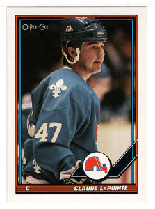 Claude Lapointe RC - Quebec Nordiques (NHL Hockey Card) 1991-92 O-Pee-Chee # 431 Mint
