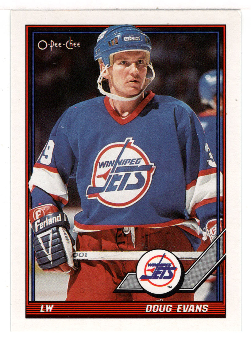 Doug Evans - Winnipeg Jets (NHL Hockey Card) 1991-92 O-Pee-Chee # 438 Mint