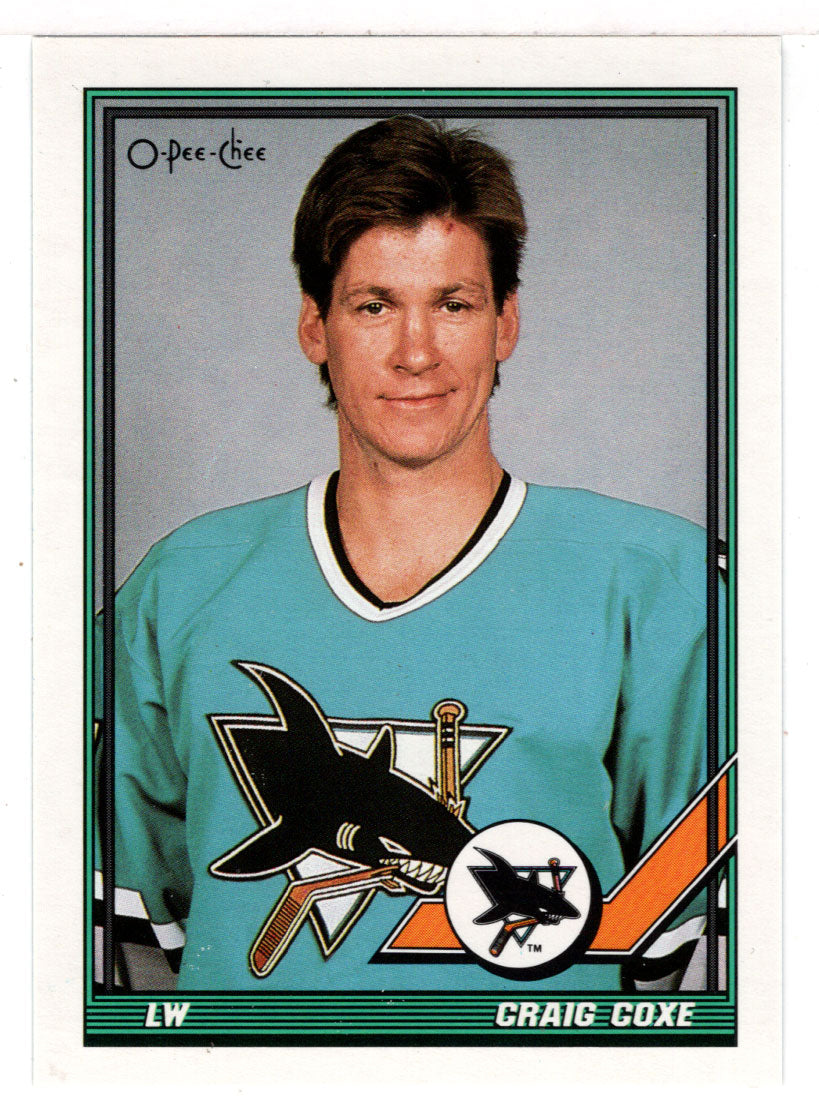 Craig Coxe - San Jose Sharks (NHL Hockey Card) 1991-92 O-Pee-Chee # 447 Mint