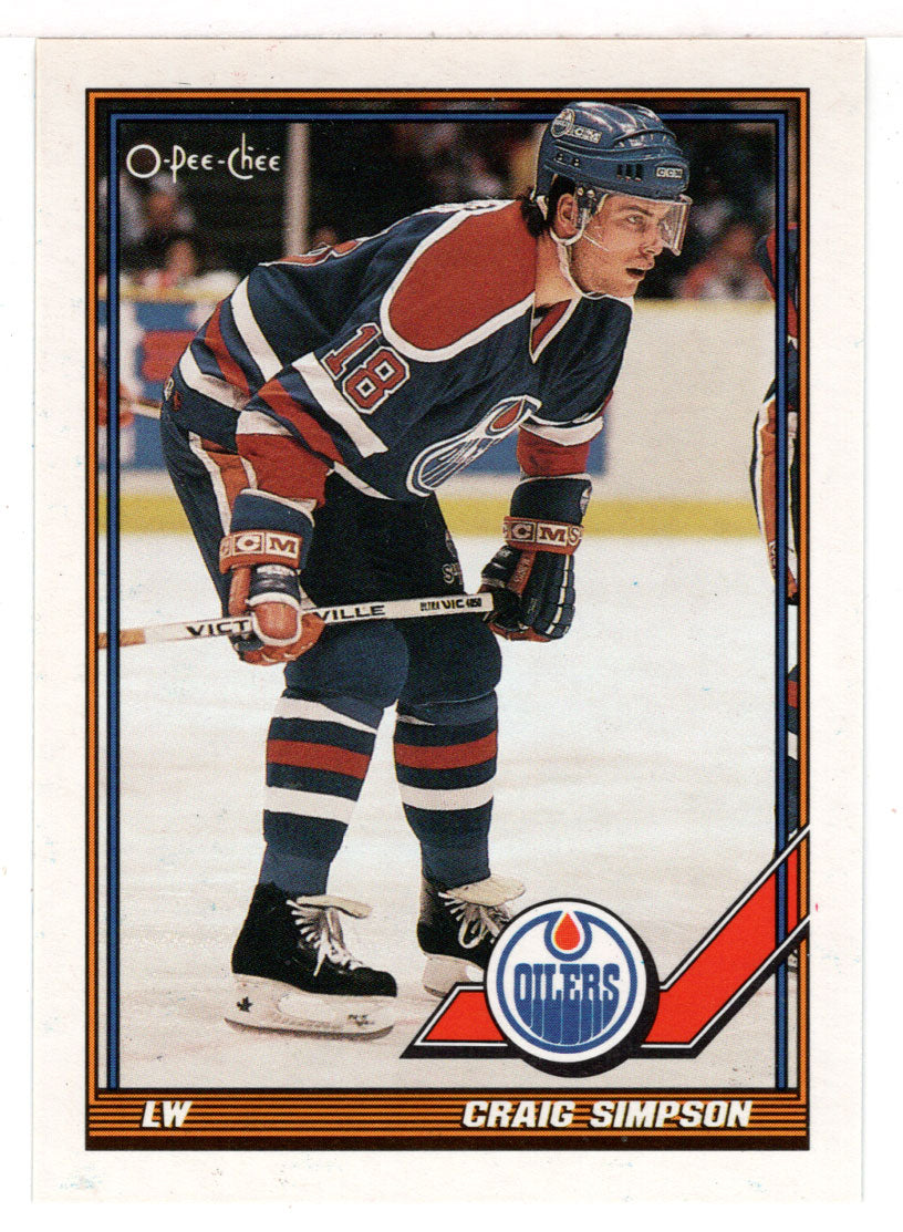 Craig Simpson - Edmonton Oilers (NHL Hockey Card) 1991-92 O-Pee-Chee # 460 Mint