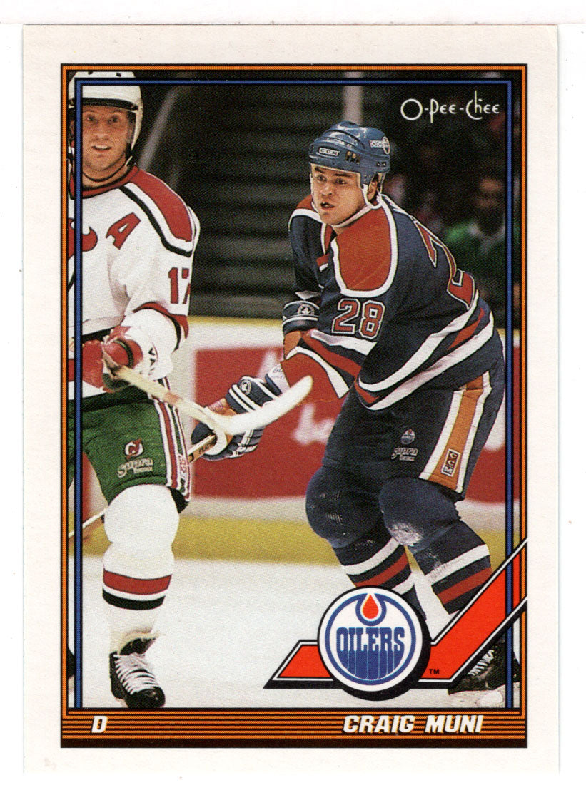 Craig Muni - Edmonton Oilers (NHL Hockey Card) 1991-92 O-Pee-Chee # 479 Mint