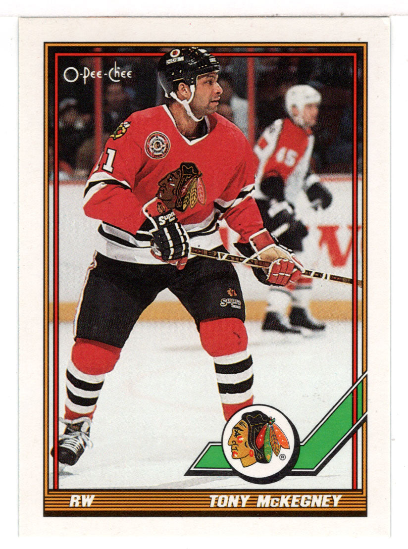 Tony McKegney - Chicago Blackhawks (NHL Hockey Card) 1991-92 O-Pee-Chee # 484 Mint