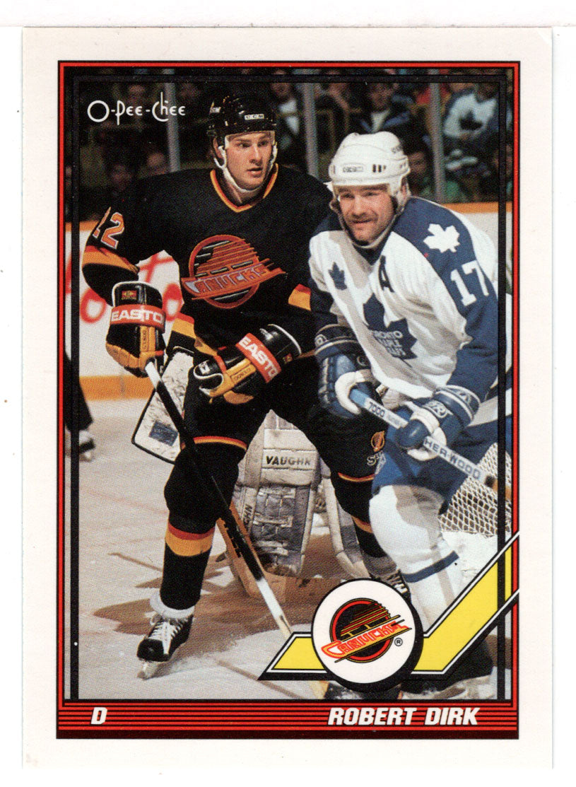 Robert Dirk - Vancouver Canucks (NHL Hockey Card) 1991-92 O-Pee-Chee # 493 Mint