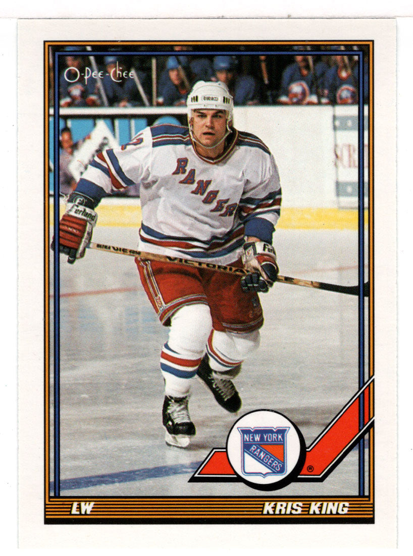 Kris King - New York Rangers (NHL Hockey Card) 1991-92 O-Pee-Chee # 498 Mint
