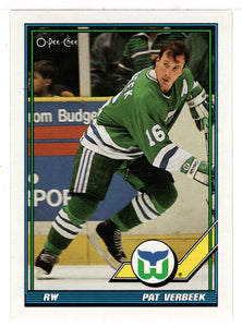 Pat Verbeek - Hartford Whalers (NHL Hockey Card) 1991-92 O-Pee-Chee # 499 Mint