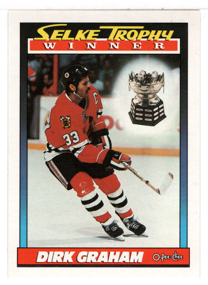 Dirk Graham - Chicago Blackhawks - Selke Trophy Winner (NHL Hockey Card) 1991-92 O-Pee-Chee # 521 Mint
