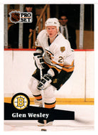 Glen Wesley - Boston Bruins (NHL Hockey Card) 1991-92 Pro Set French Edition # 1 Mint