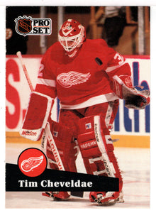 Tim Cheveldae - Detroit Red Wings (NHL Hockey Card) 1991-92 Pro Set # 57 Mint