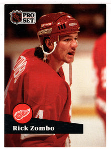 Rick Zombo - Detroit Red Wings (NHL Hockey Card) 1991-92 Pro Set # 64 Mint