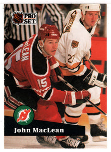 John MacLean - New Jersey Devils (NHL Hockey Card) 1991-92 Pro Set # 136 Mint