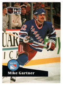 Mike Gartner - New York Rangers (NHL Hockey Card) 1991-92 Pro Set # 167 Mint