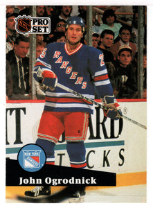 John Ogrodnick - New York Rangers (NHL Hockey Card) 1991-92 Pro Set # 169 Mint